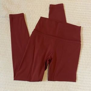 CRZ YOGA Women's Workout Leggings 25 Inches - 7/8 High Waist in Savannah Red